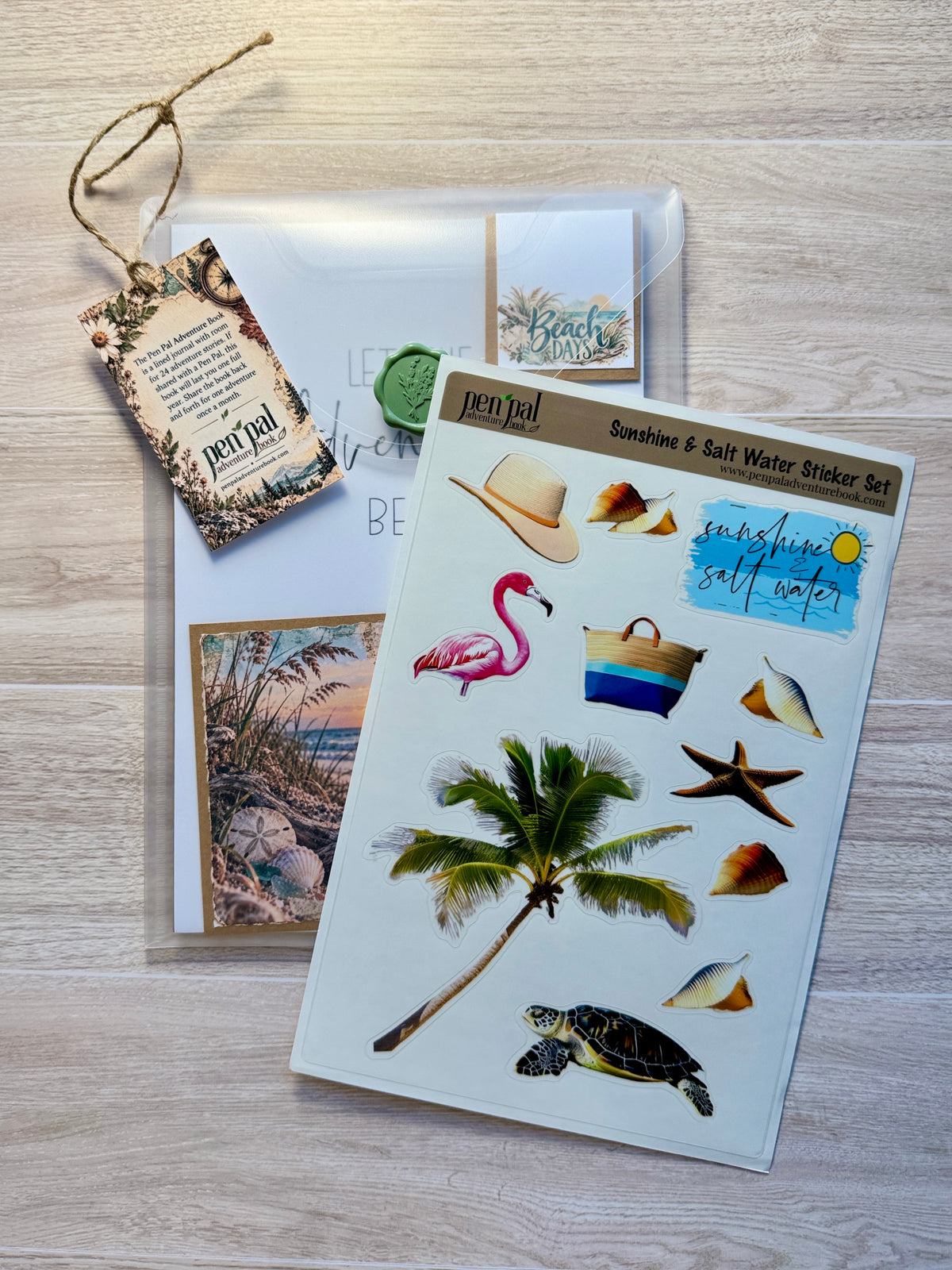 WHOLESALE-Pen Pal Adventure Book with BEACH DAYS Stickers - Set of 5 Kits