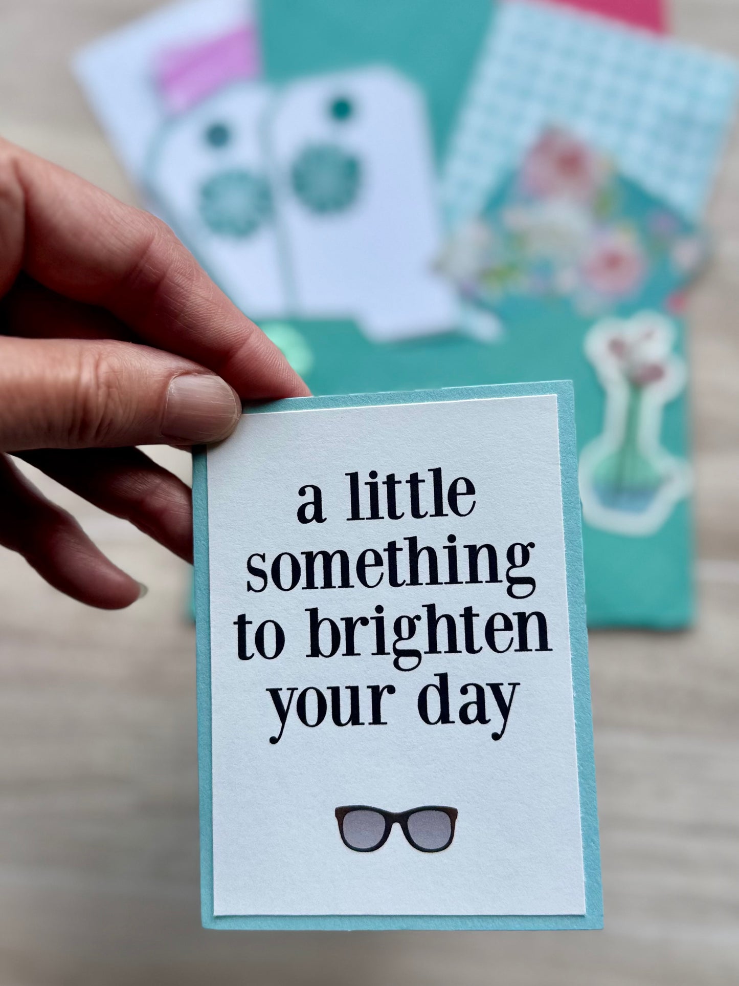 Mini Handmade Folio Ephemera Set | Something to Brighten Your Day Gift Set| Paper Journal Supplies | P63