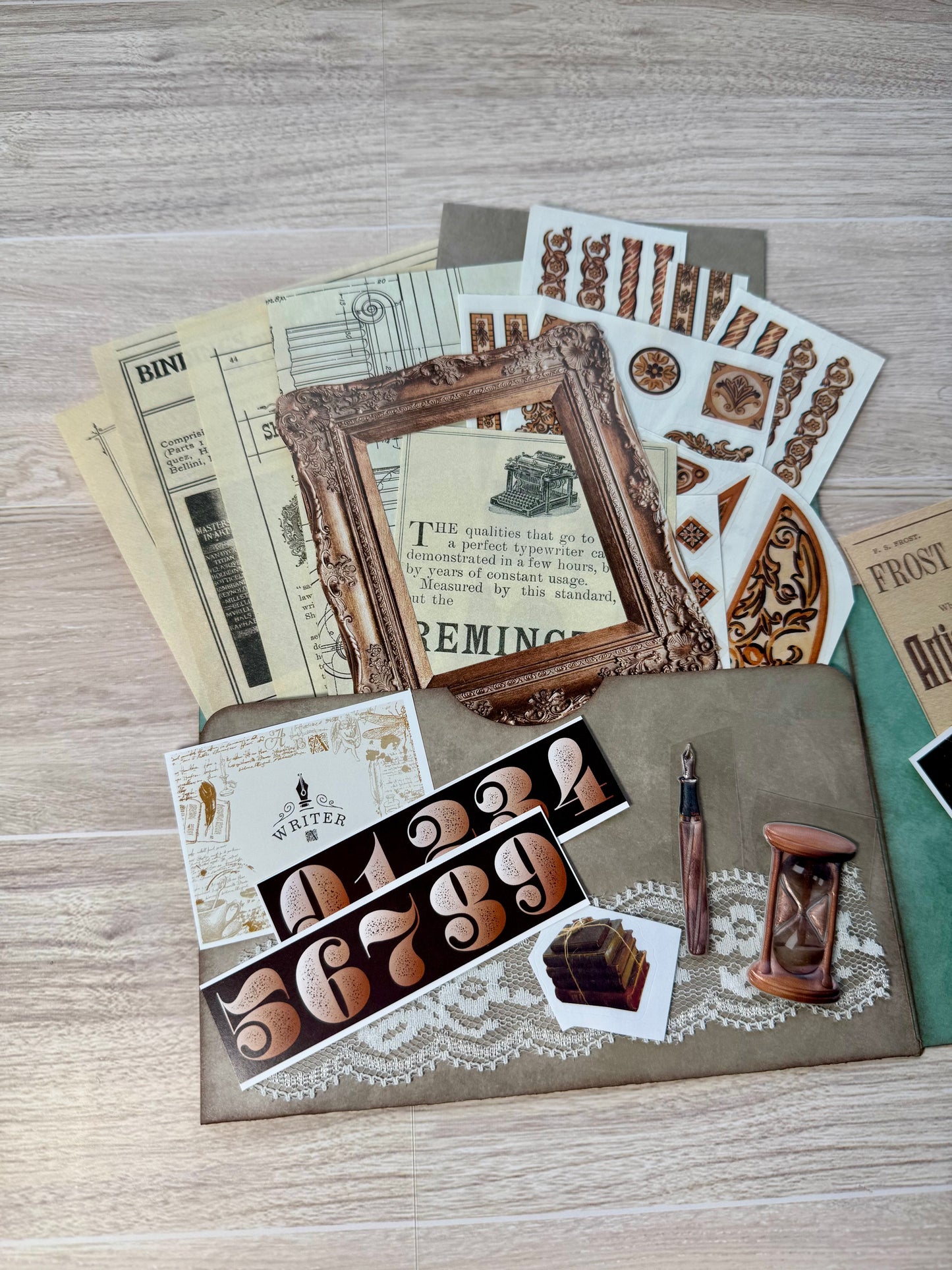 Handmade Folio Ephemera Set | Vintage Artist Words Have Power | Paper Journal Supplies | P64