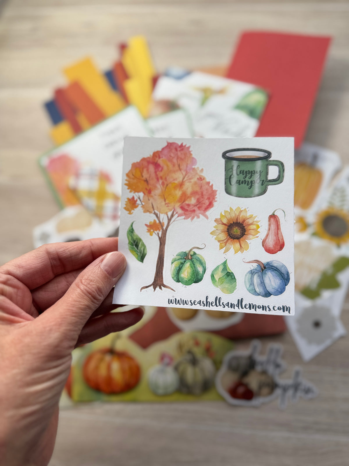 Handmade Folio Ephemera Set | Fall Themed Pumpkin Autumn Kit | Journal Supplies | P76