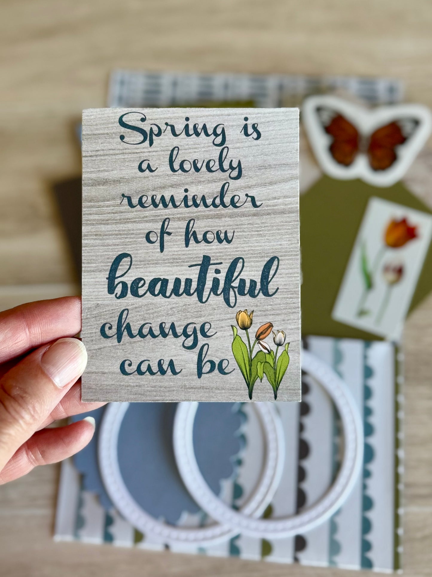 Mini Handmade Folio Ephemera Set | Spring Change in Blue Brown Green | Paper Journal Supplies | P55