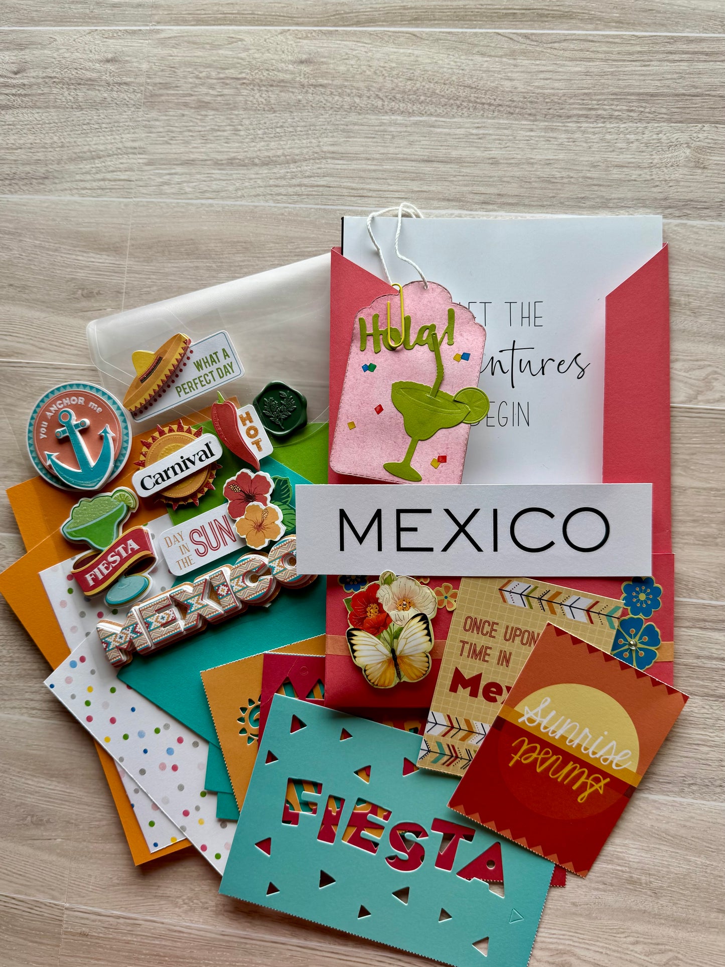 Junk Journal Kit | Mexico Pen Pal Adventure Book with Ephemera Set - Mexico Themed Travel Journal | P17