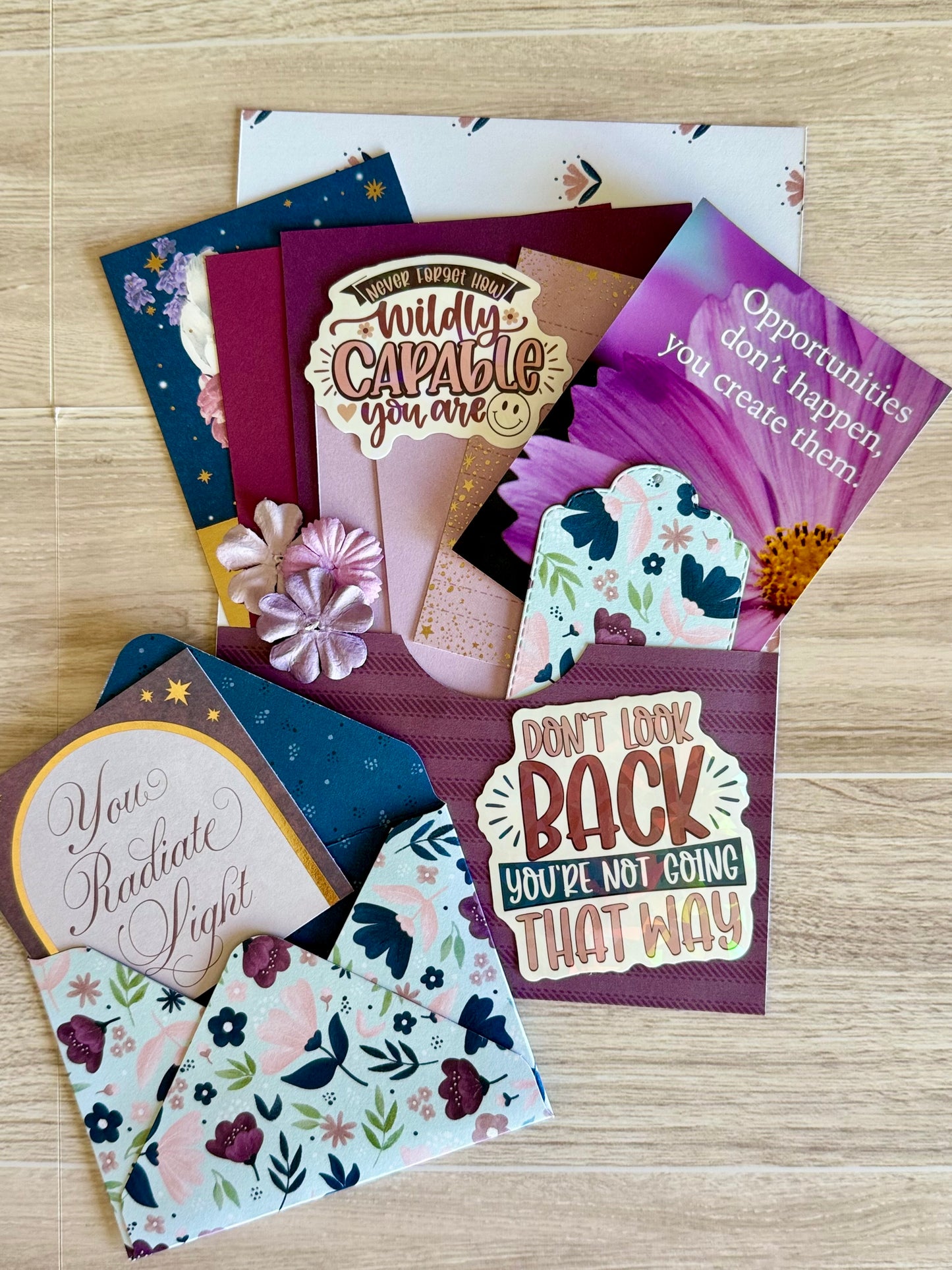 Mini Handmade Folio Ephemera Set | Empowerment Inspiration You are Wildly Capable | Paper Journal Supplies | P54