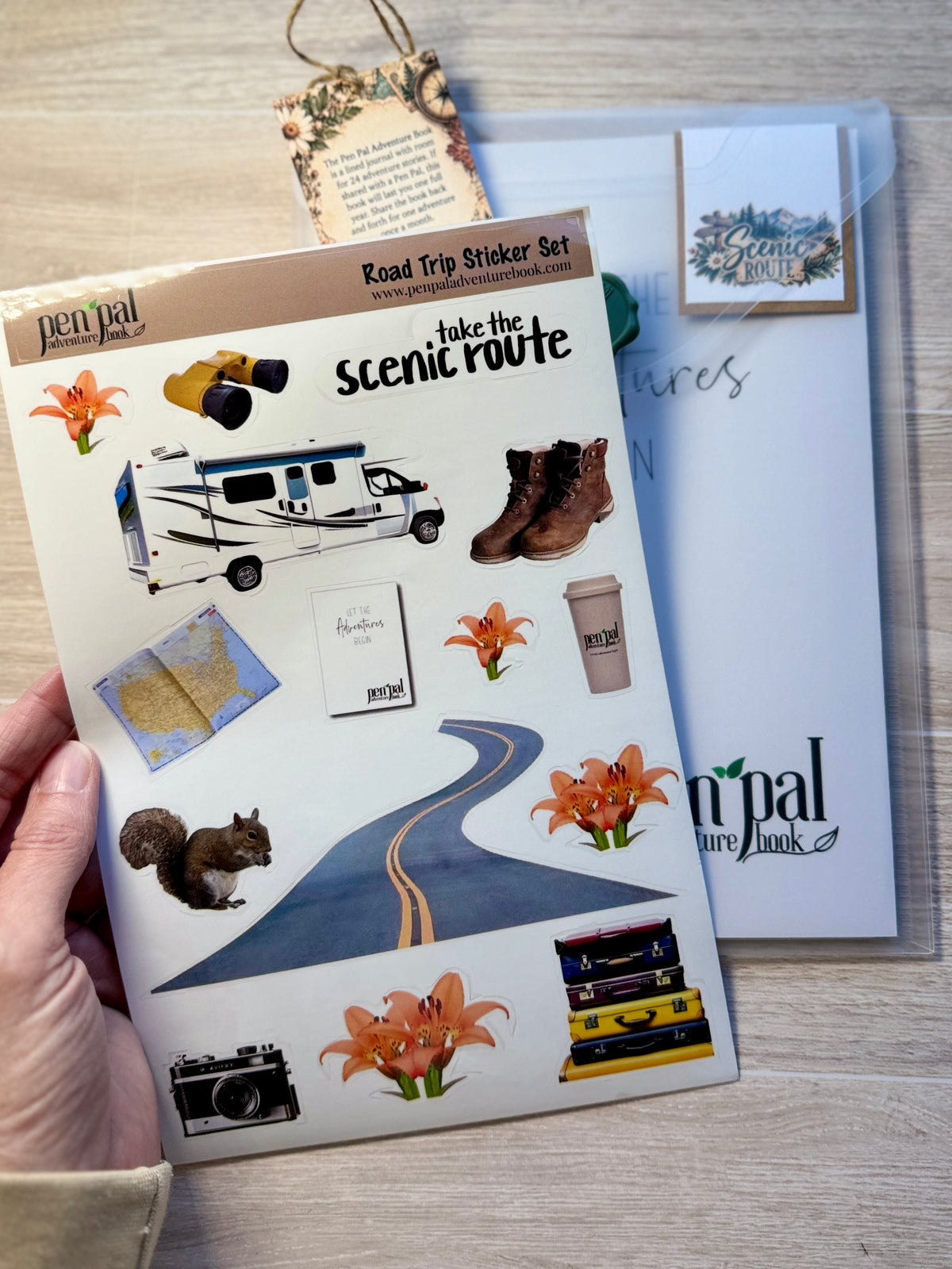 WHOLESALE-Pen Pal Adventure Book with ROAD TRIP Stickers - Set of 5 Kits