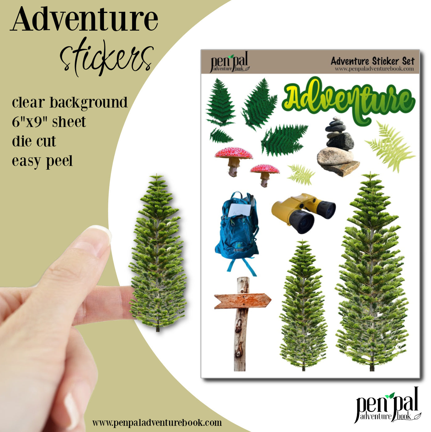 Pen Pal Adventure Book with Sticker Set - ADVENTURE HIKING STICKERS