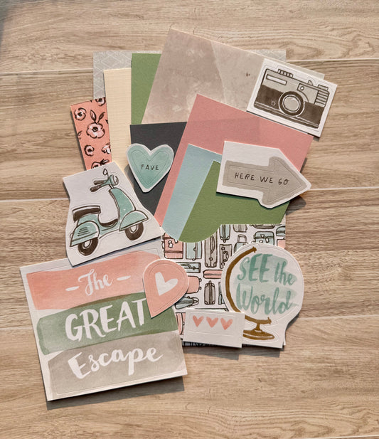 Handmade Folio Ephemera Set | See The World | Paper Journal Supplies | P66