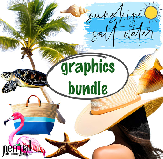 Digital Pen Pal Adventure Book - Beach Themed Graphics