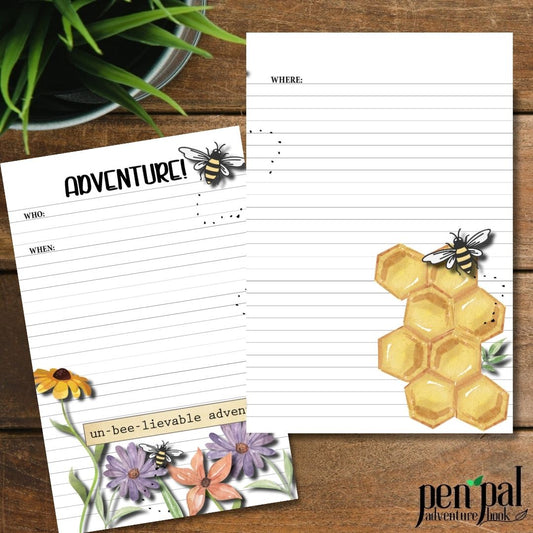 Bee Adventure Printable Journal Page Layout