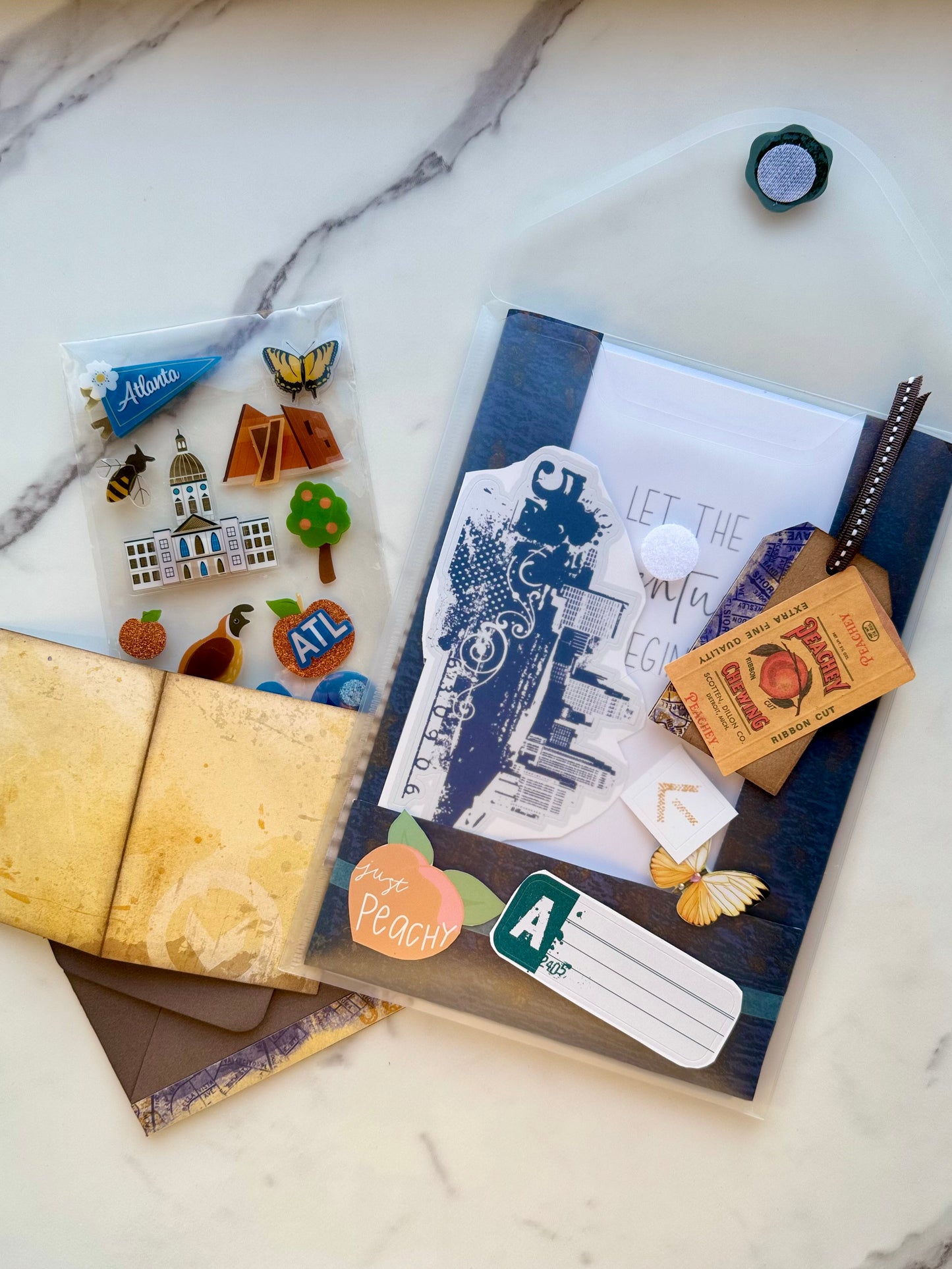 Junk Journal Kit | Atlanta Travel | Scrapbooking Ephemera & Sticker Set | Travel Memory Book | P24