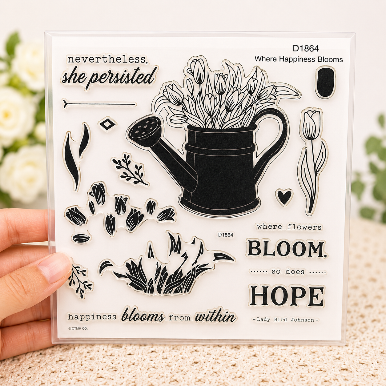 Retired Where Happiness Blooms Close to my Heart Stamp Set – NEW - D1864