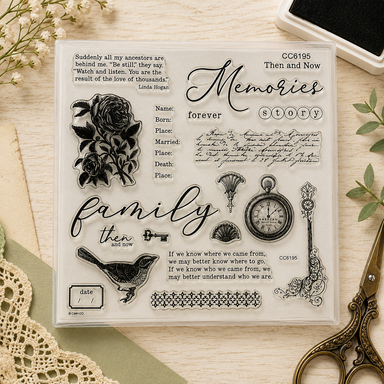 Retired CTMH Stamp Set | CC6195 Then and Now Close to my Heart Stamp Set - NEW