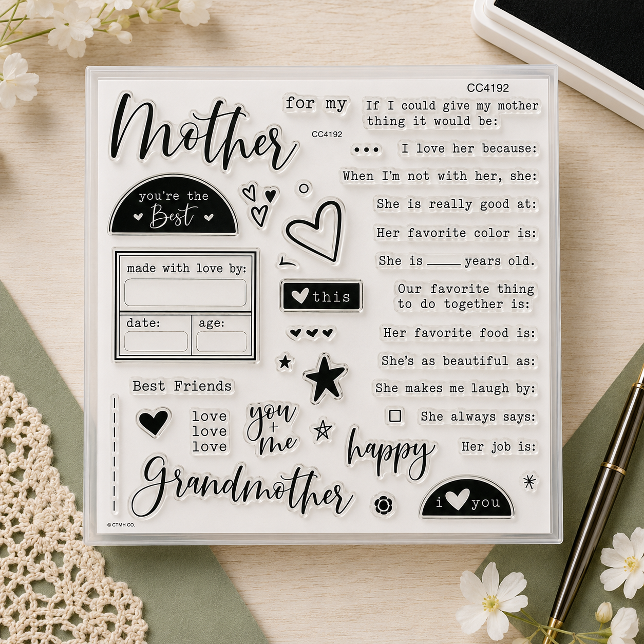 Retired CTMH Stamp Set | CC4192 For My Mother Close to my Heart Stamp Set |. NEW