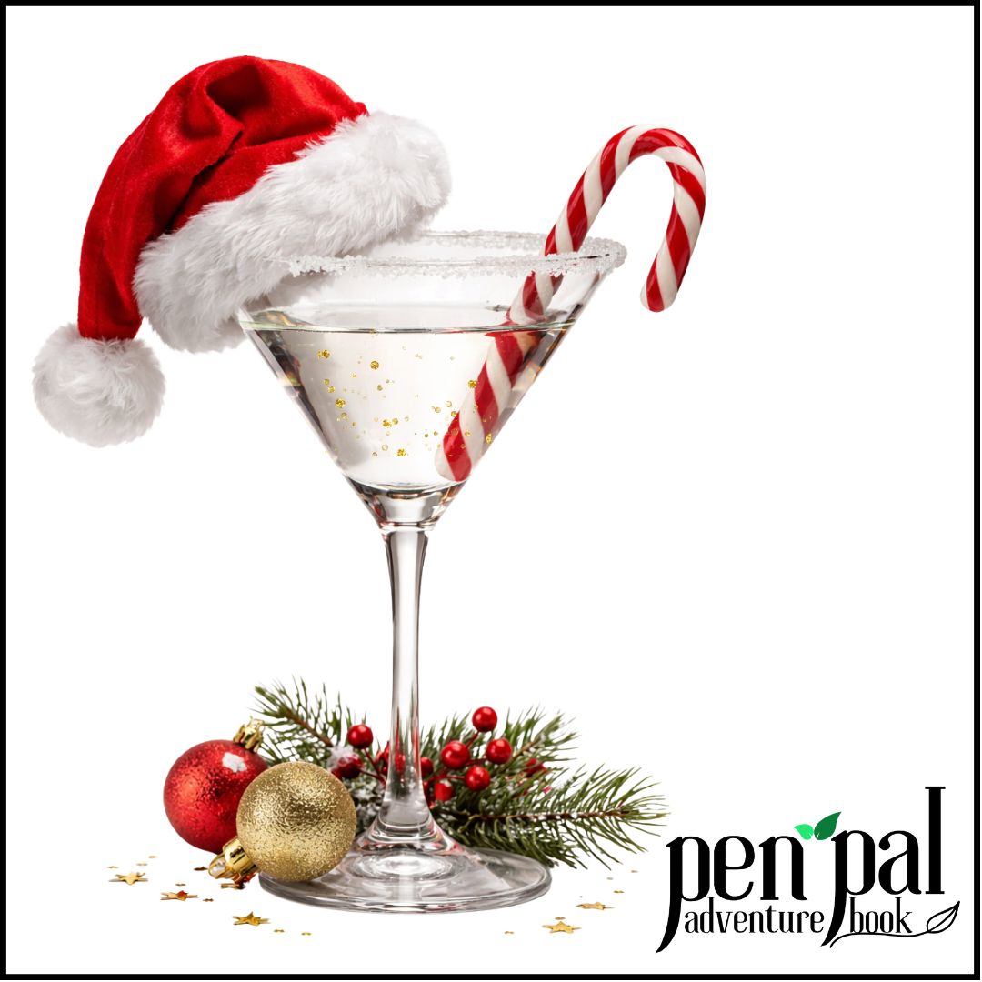 Christmas Martini Santa Hat Candy Cane Ornaments