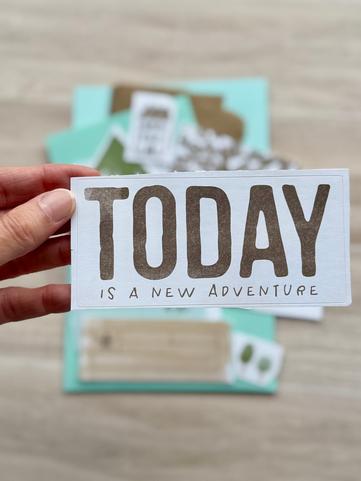Mini Handmade Folio Ephemera Set | Today is a New Adventure | Paper Journal Supplies | P52