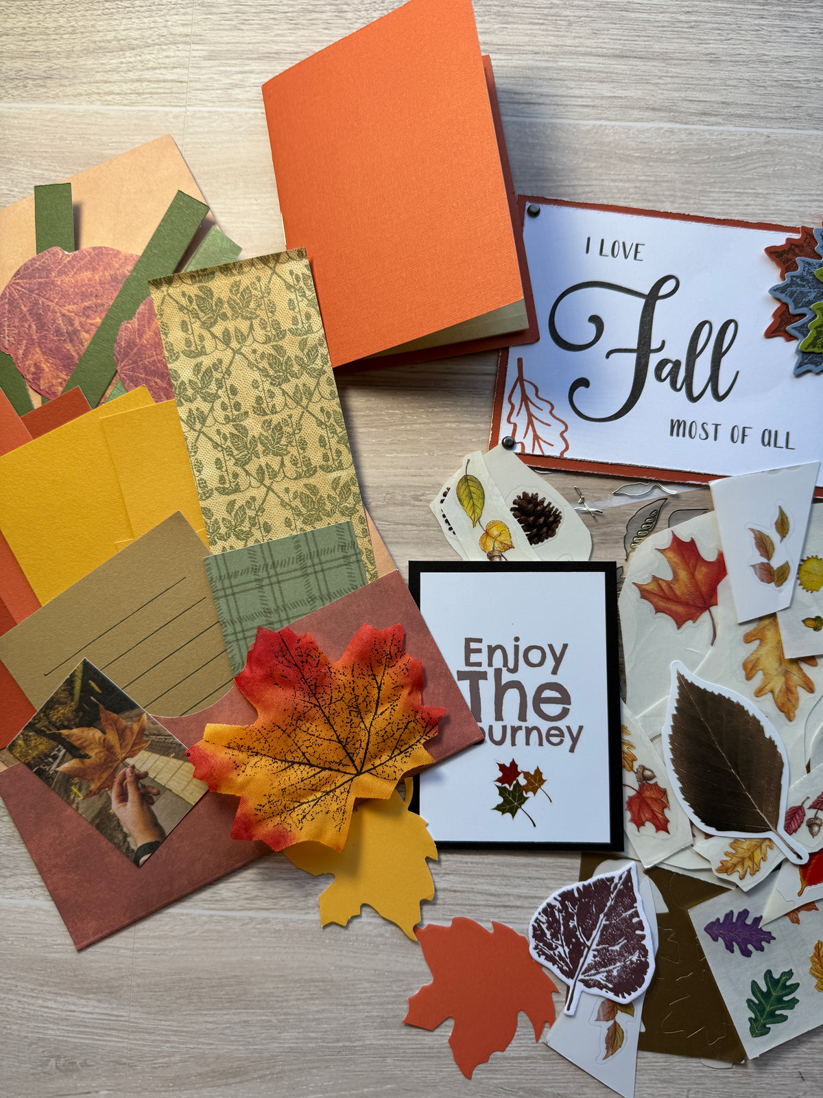 Handmade Folio Ephemera Set | FALL LEAVES Kit | Journal Supplies | P74