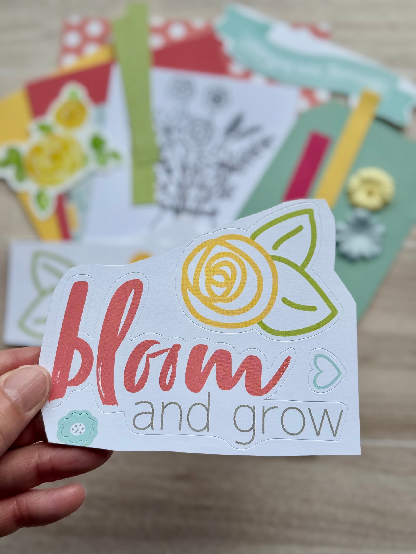 Mini Handmade Folio Ephemera Set | Bloom and Grow Bright Colors Set| Paper Journal Supplies | P61