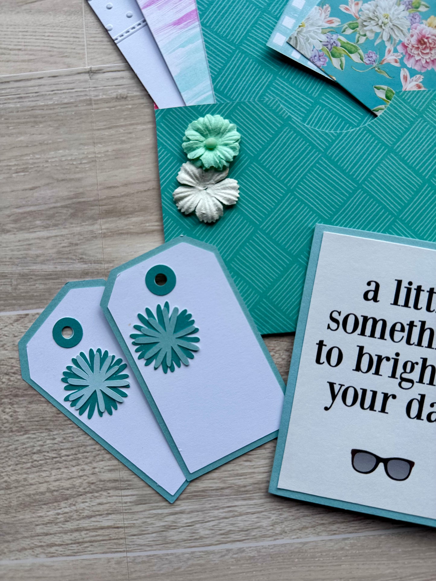 Mini Handmade Folio Ephemera Set | Something to Brighten Your Day Gift Set| Paper Journal Supplies | P63