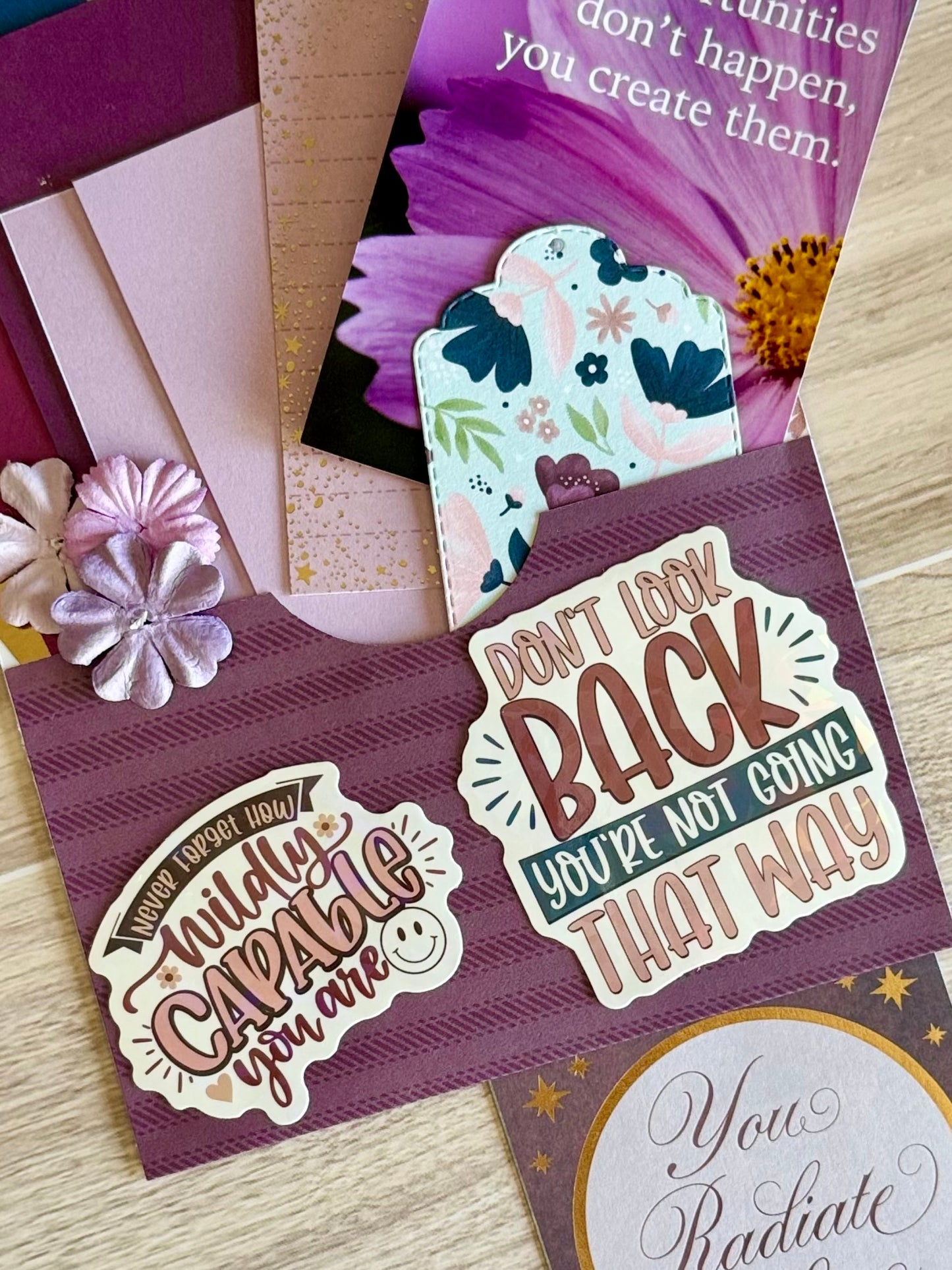 Mini Handmade Folio Ephemera Set | Empowerment Inspiration You are Wildly Capable | Paper Journal Supplies | P54