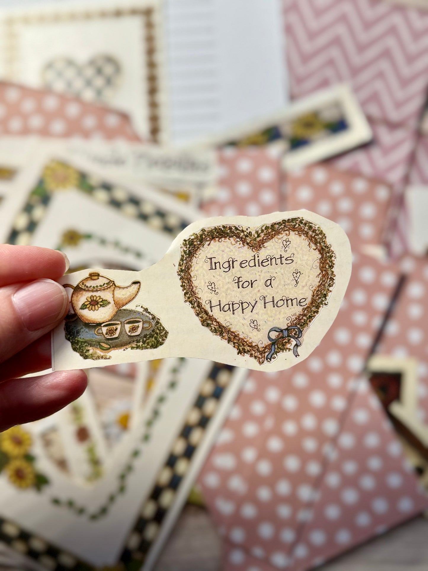Handmade Folio Ephemera Set | Simple Pleasures Happy Home | Paper Journal Supplies | P65