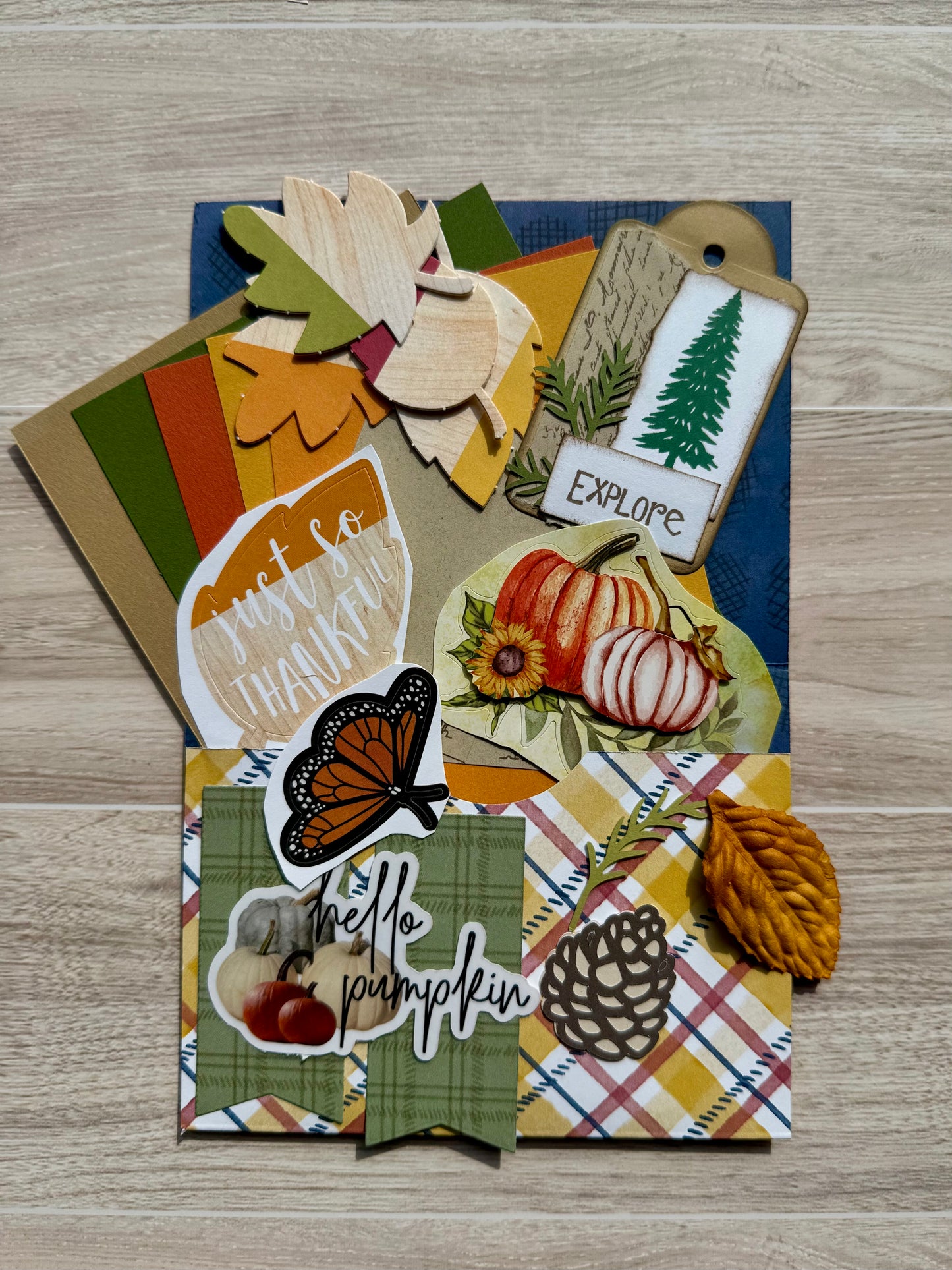 Mini Handmade Folio Ephemera Set | Hello Pumpkin Fall Adventure| Paper Journal Supplies | P59