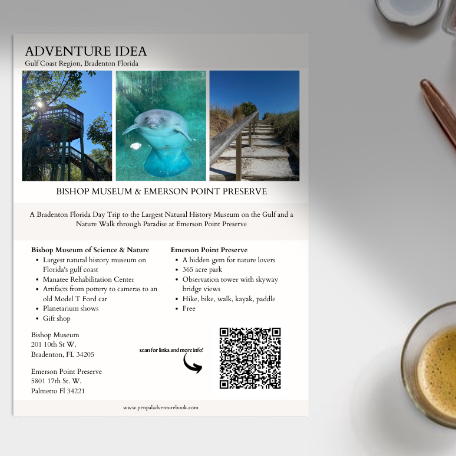 Daytrip-FLORIDA-Bradenton - Bishop Museum and Emerson Point Preserve-Airbnb-VRBO-Digital Download