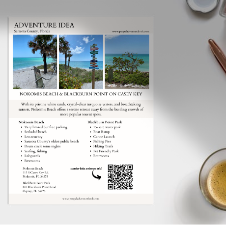 Daytrip-FLORIDA-Sarasota-Nokomis Beach-Blackburn Point Park-Airbnb-VRBO-Digital Download