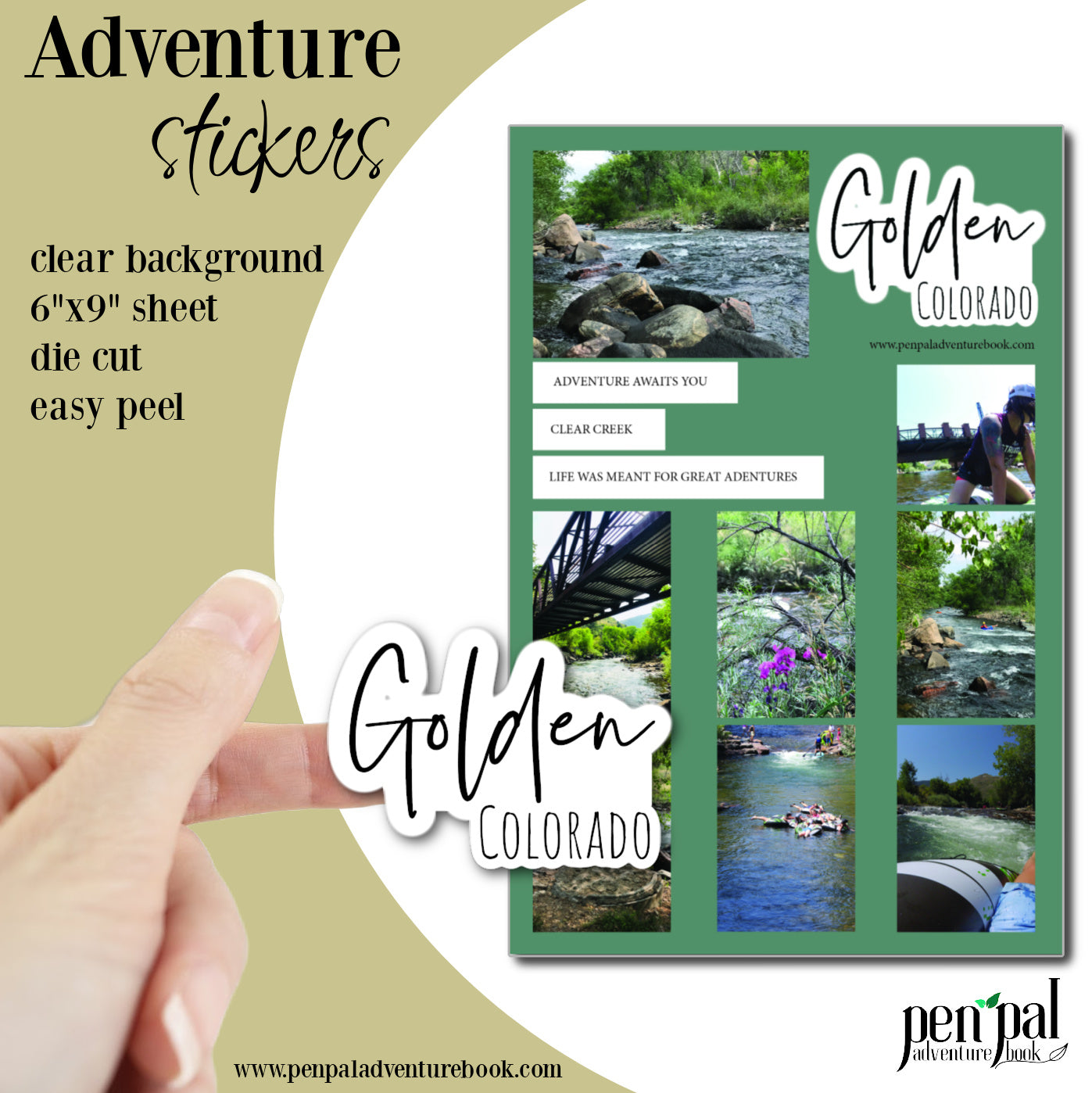 Pen Pal Adventure Book with Sticker Set - GOLDEN COLORADO VINYL STICKERS
