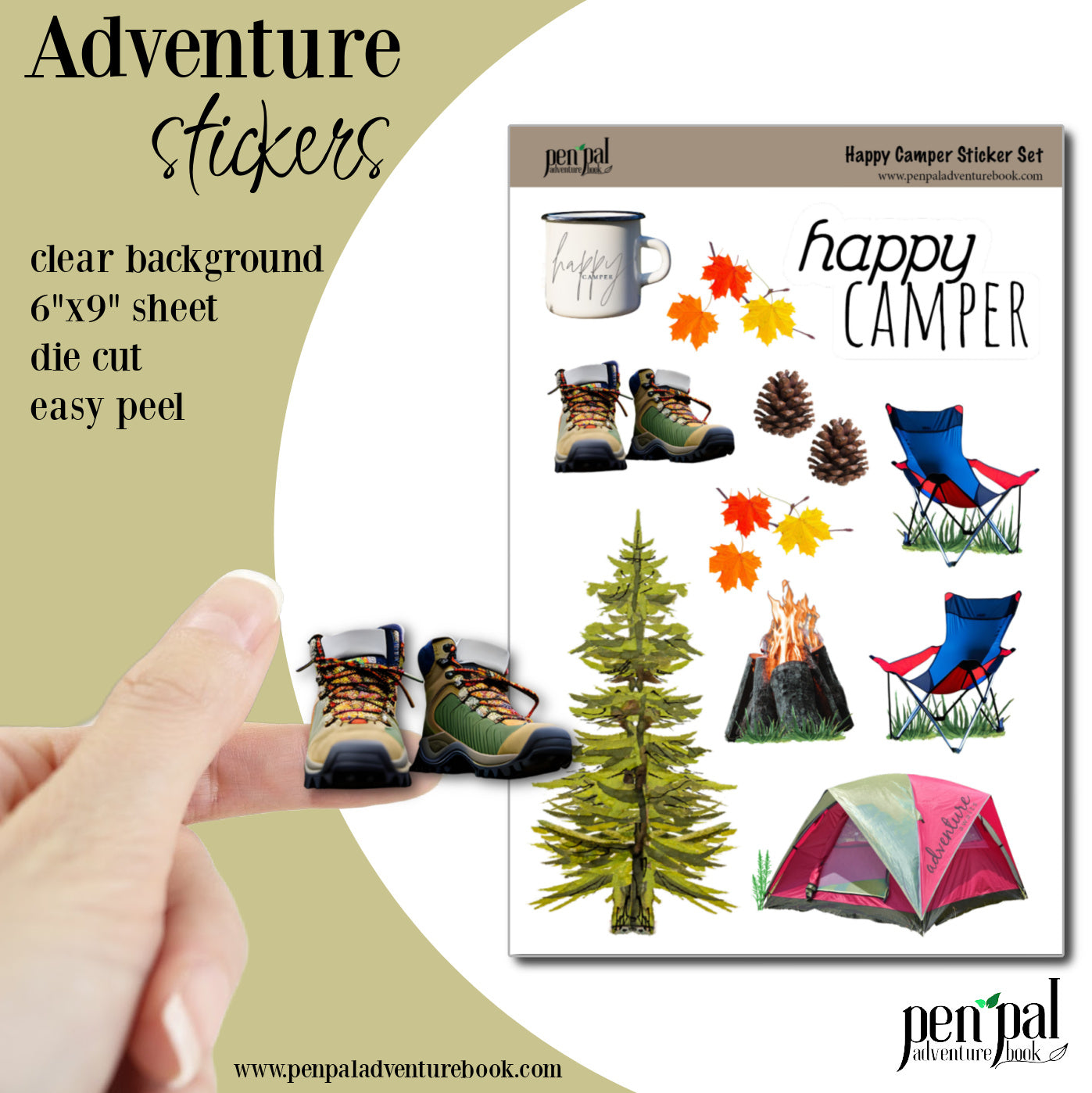 Pen Pal Adventure Book with Sticker Set - HAPPY CAMPER