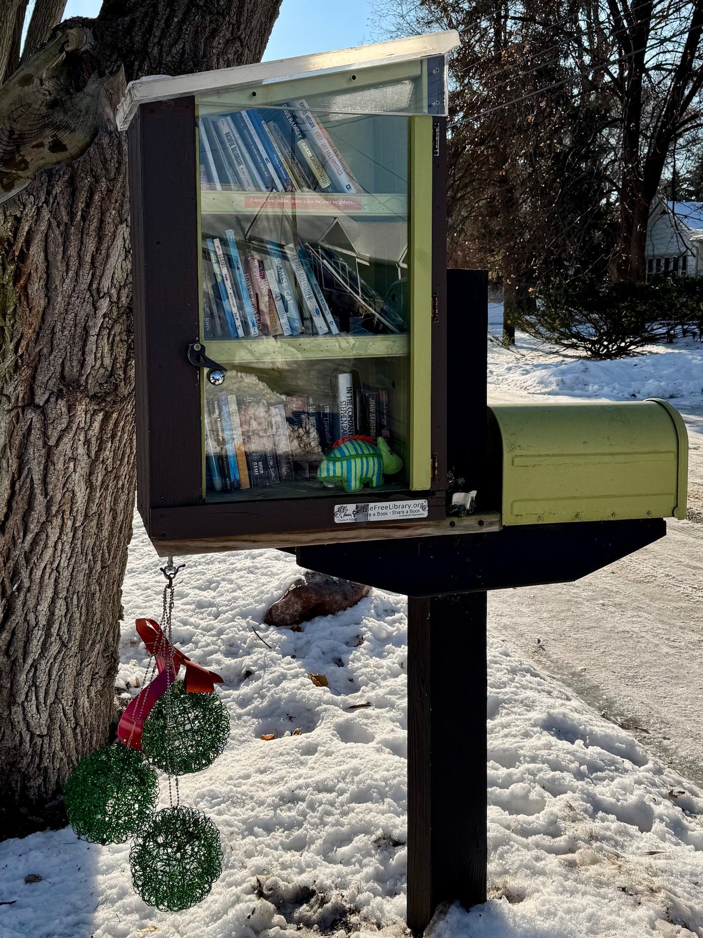 Little Free Library with Snow