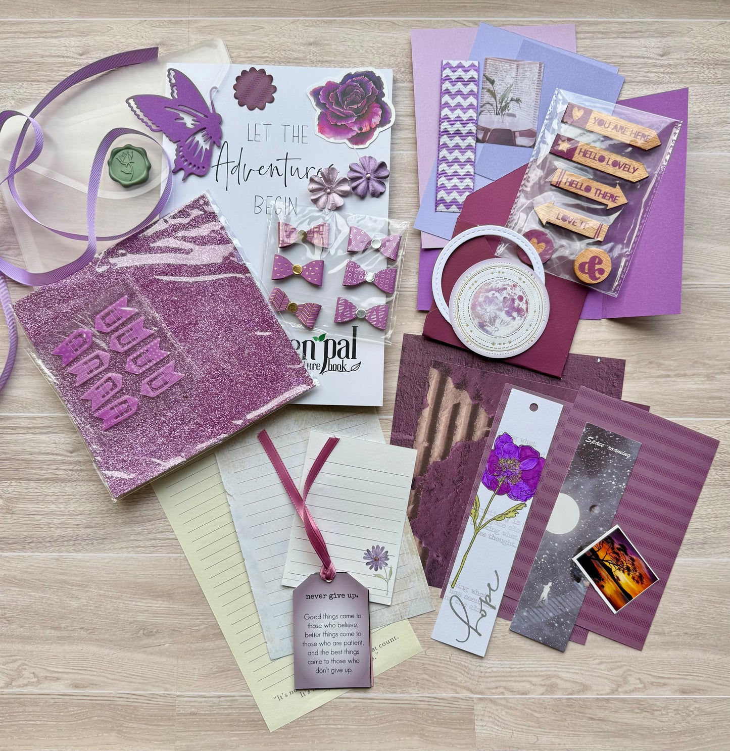Junk Journal Kit | Purple Junk Journal Papers Ephemera Stickers | One of a Kind | P25