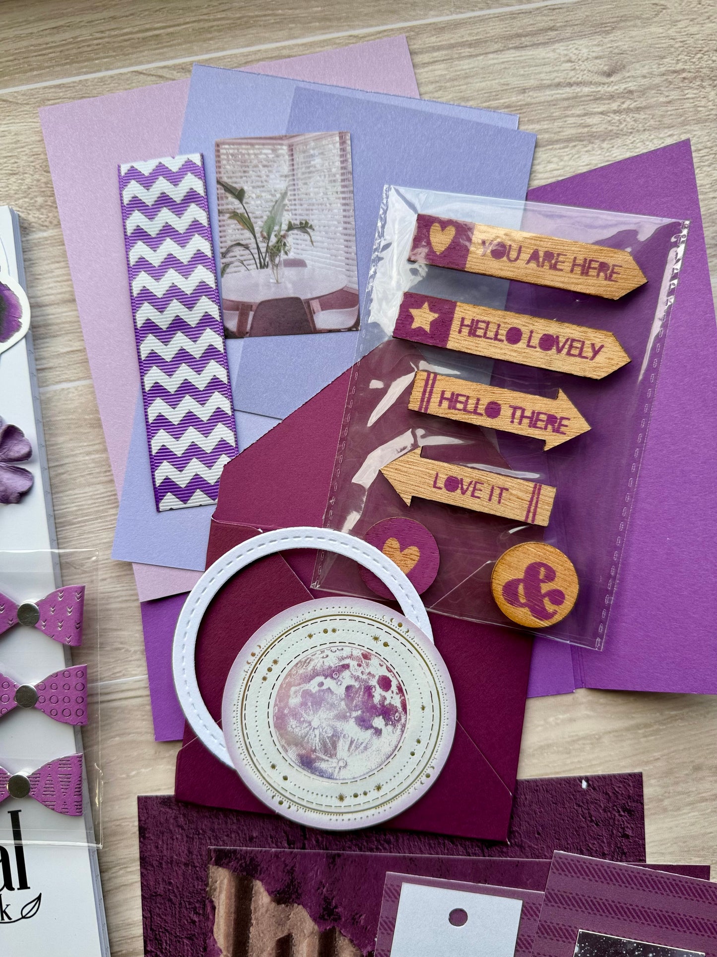 Junk Journal Kit | Purple Junk Journal Papers Ephemera Stickers | One of a Kind | P25