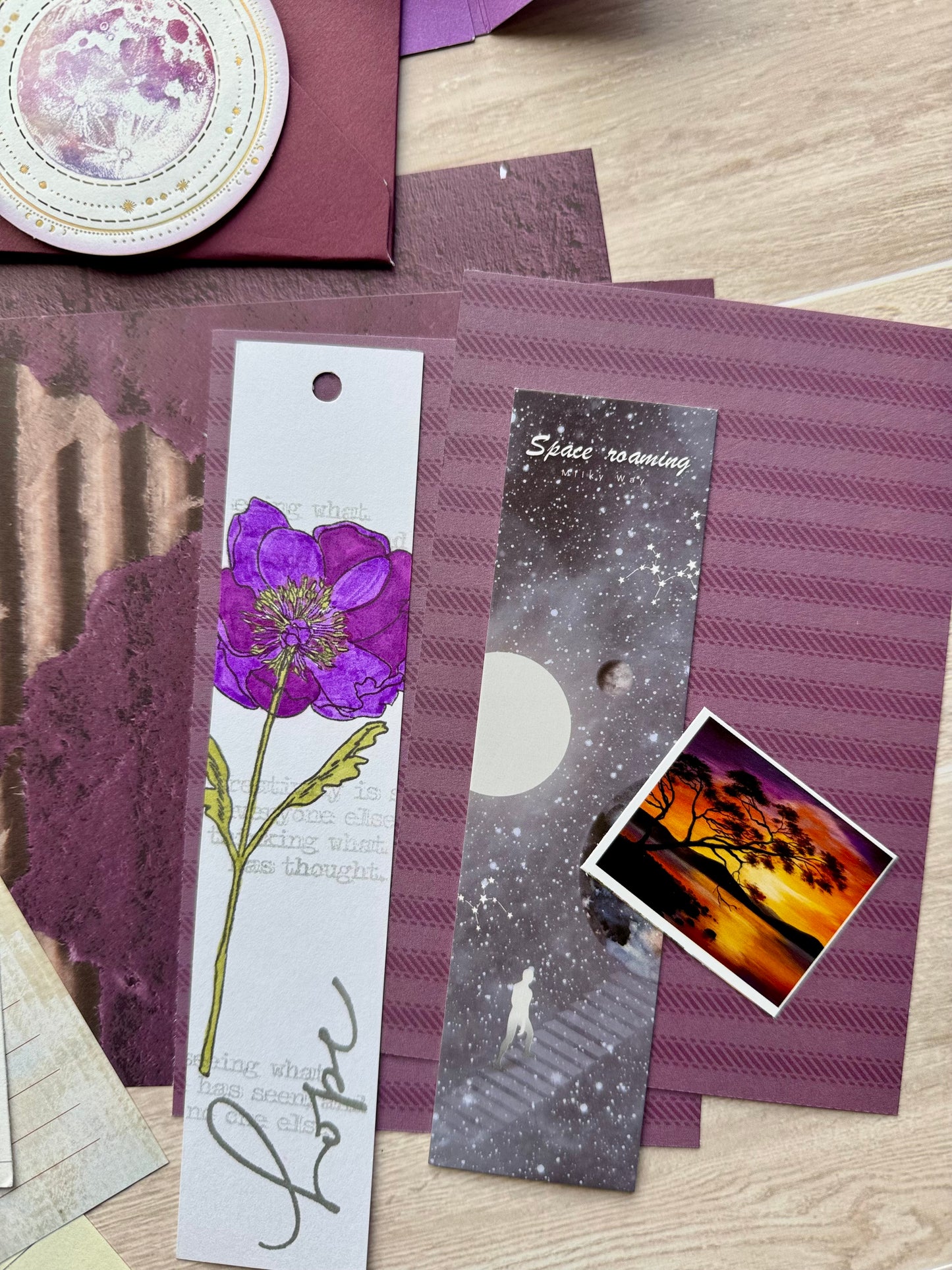 Junk Journal Kit | Purple Junk Journal Papers Ephemera Stickers | One of a Kind | P25