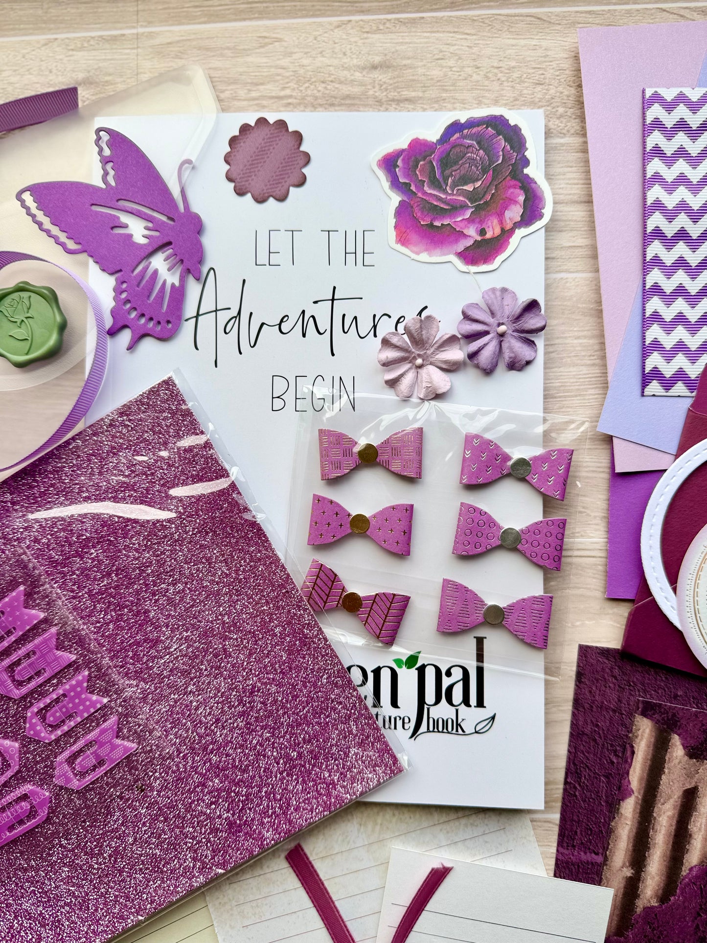 Junk Journal Kit | Purple Junk Journal Papers Ephemera Stickers | One of a Kind | P25
