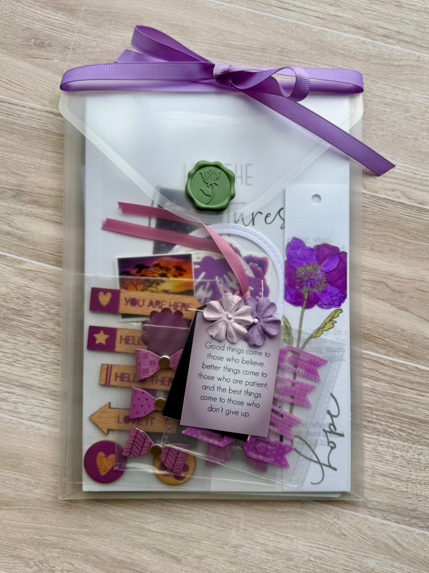 Junk Journal Kit | Purple Junk Journal Papers Ephemera Stickers | One of a Kind | P25