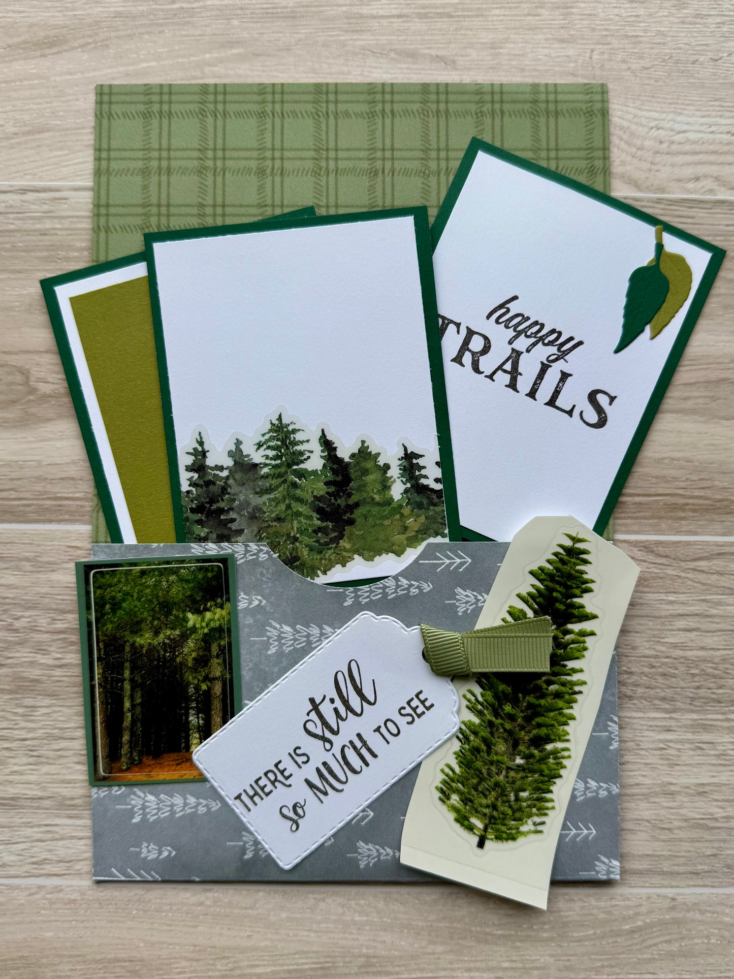 Handmade Folio Journal Embellishment Set | Happy Trails | Trees | Paper Journal Supplies | P34