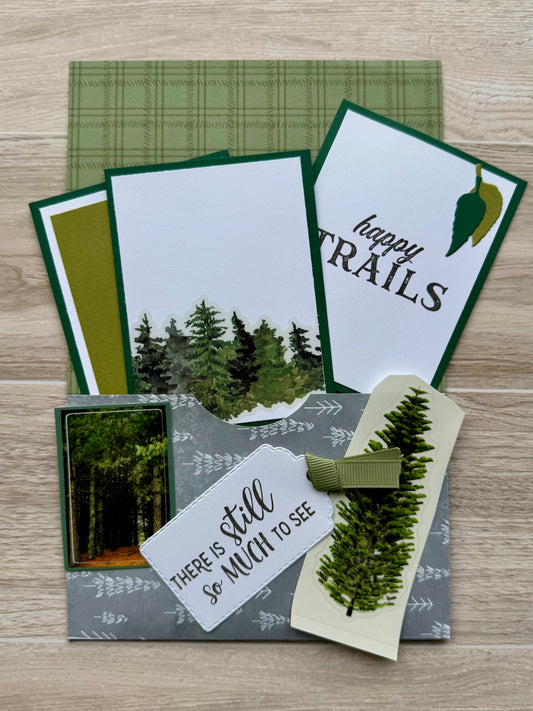 Handmade Folio Journal Embellishment Set | Happy Trails | Trees | Paper Journal Supplies | P34