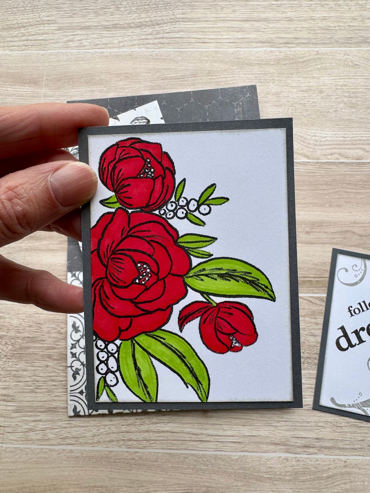 Handmade Folio Journal Embellishment Set | Follow Your Dreams | Black & White | Paper Journal Supplies | P36