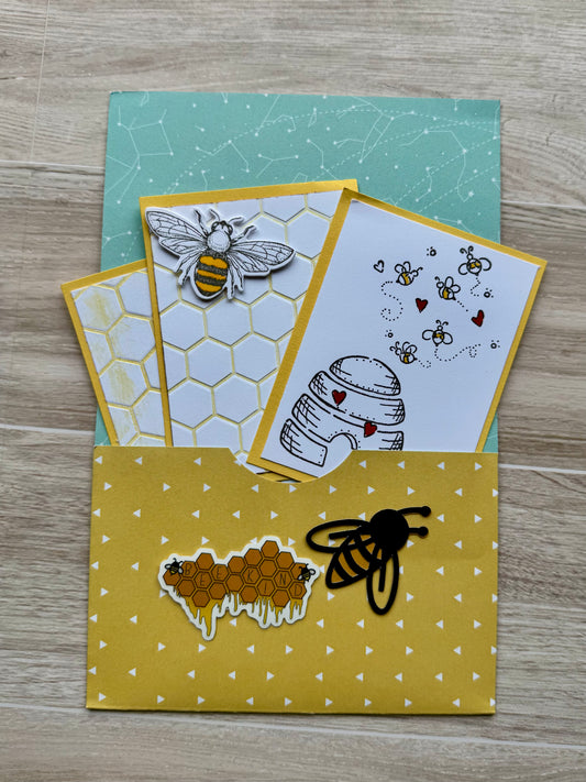 Handmade Folio Journal Embellishment Set | Bee Themed| Yellow | Paper Journal Supplies | P33