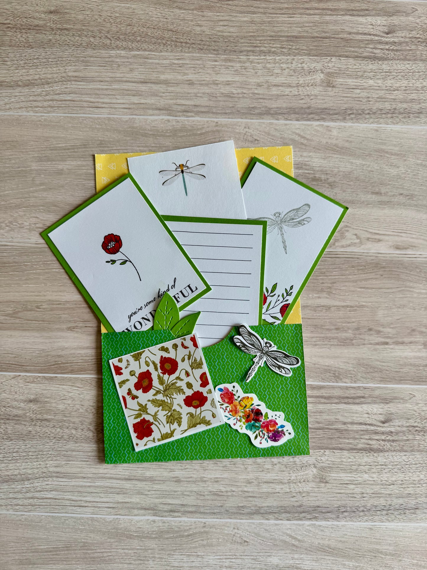 Handmade Folio Journal Embellishment Set | Some Kind of Wonderful | Green | Paper Journal Supplies | P37