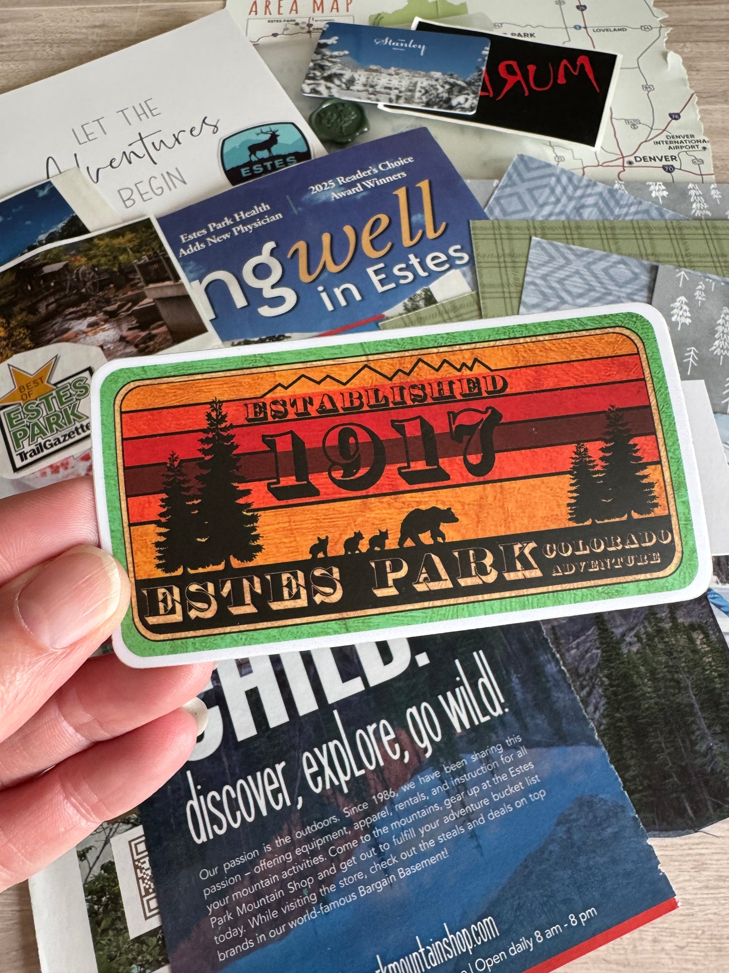 Junk Journal Kit | Authentic Estes Park Colorado Vacation Ephemera & Stickers | P40