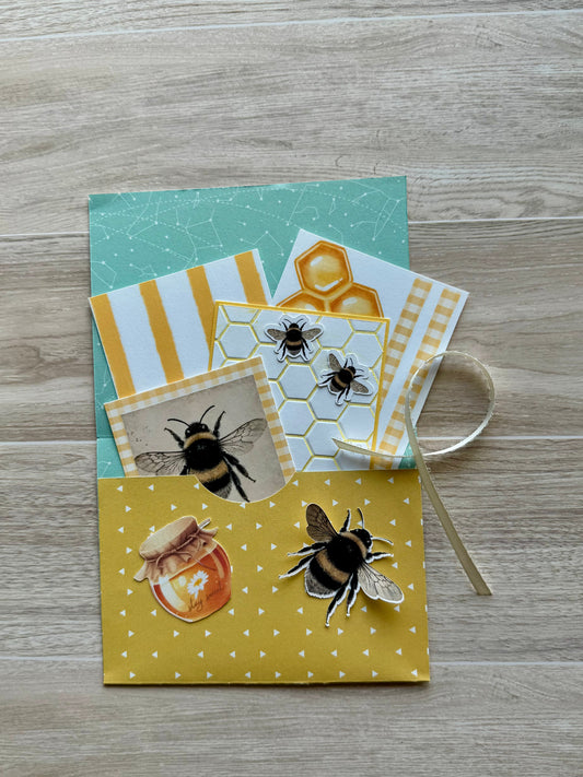 Bee pocket cards and folio and honey jar