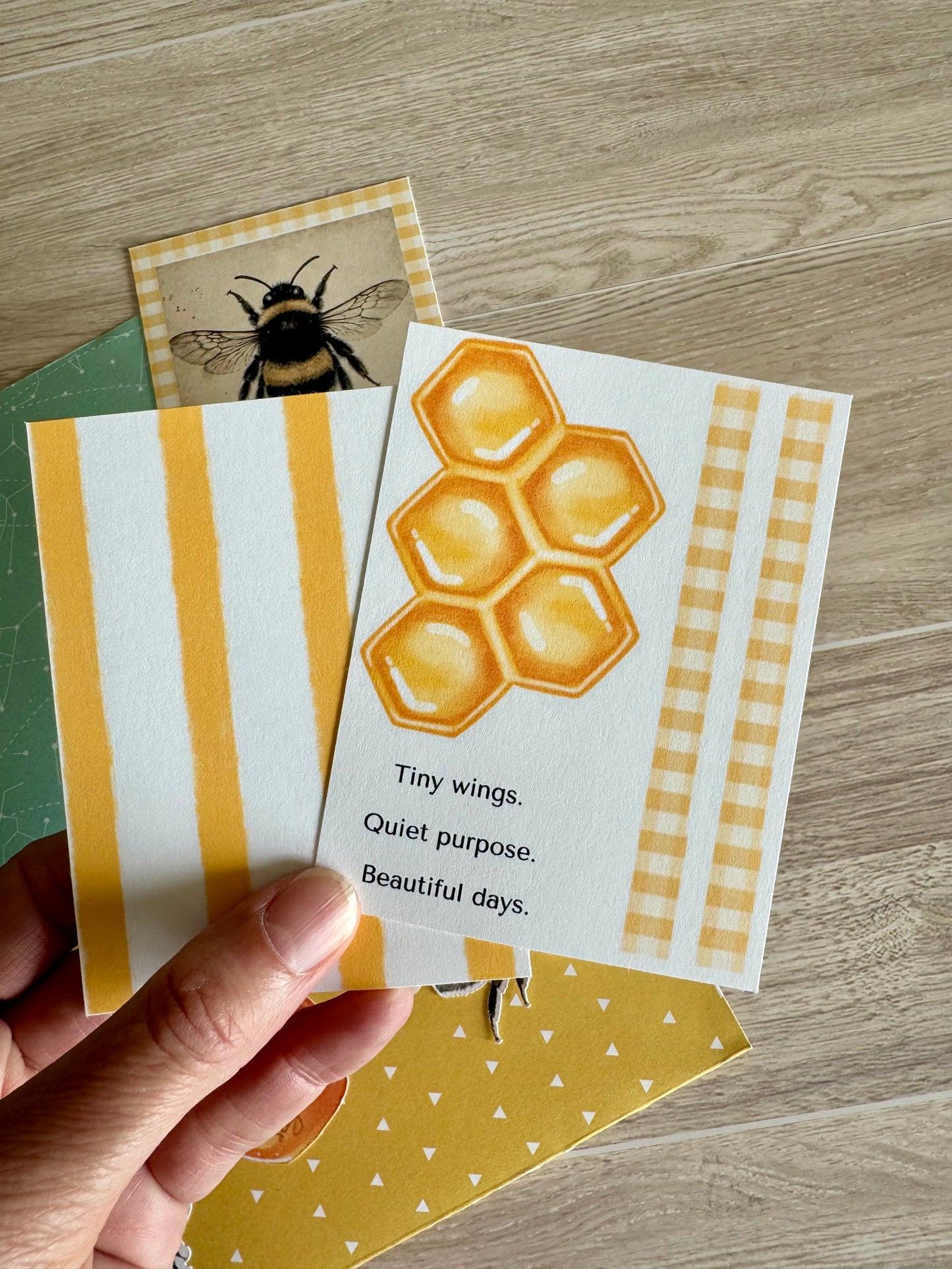Handmade Folio Journal Embellishment Set | Bee Themed | Paper Journal Supplies | P41
