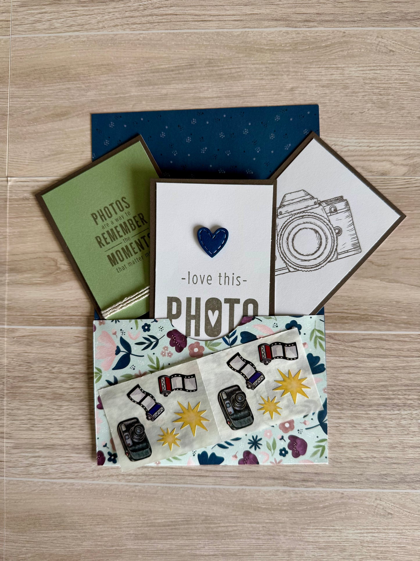 Handmade Folio Journal Embellishment Set | Photo Moments | Paper Journal Supplies | P42