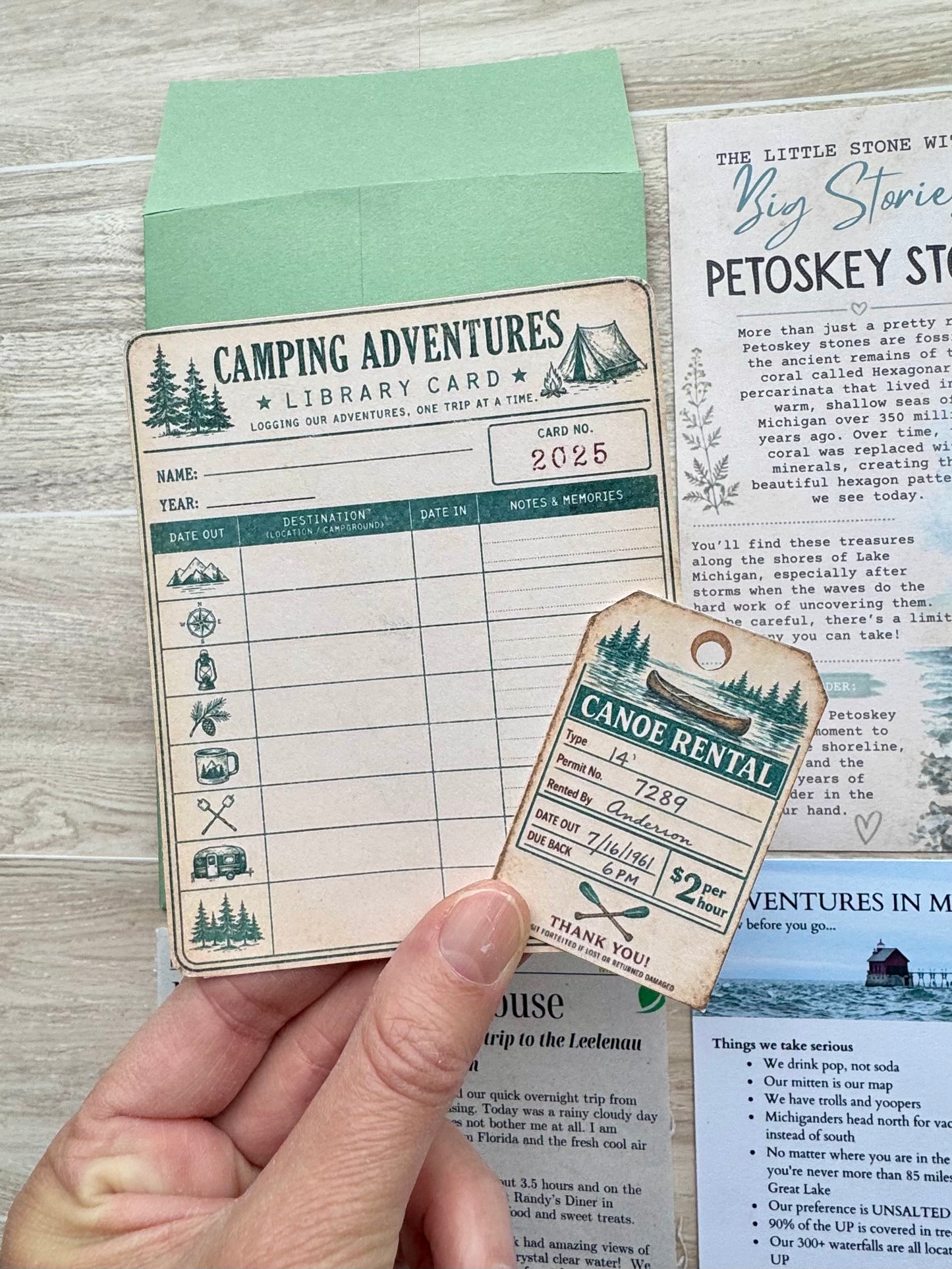 Michigan Junk Journal Kit | Vintage Travel Journal Ephemera Pack