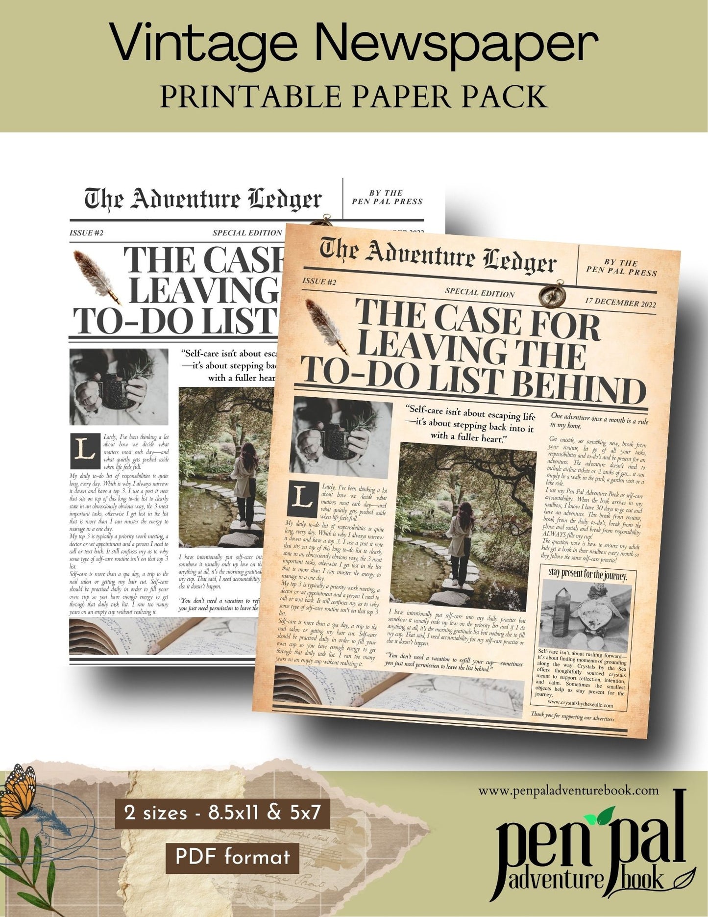 The Adventure Ledger Vintage Newspaper