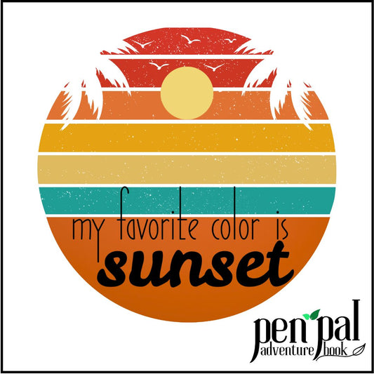 “My Favorite Color Is Sunset” Printable Art | Retro Sunset Travel-Inspired JPG