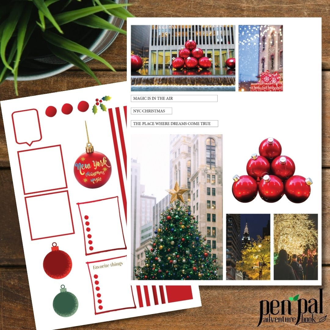 Instant Download-Christmas in New York-Pen Pal Adventure Book Coordinating Printables