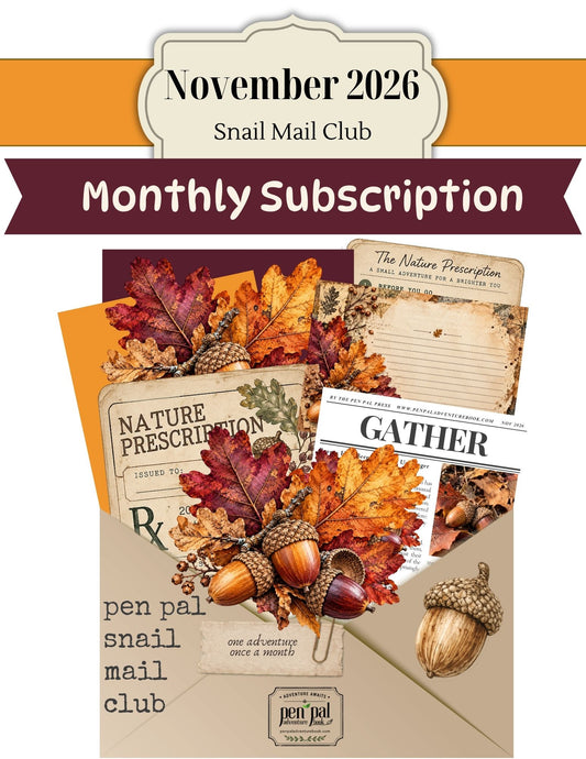 OFFICIAL Pen Pal Snail Mail Club | Nature-Inspired Snail Mail Journaling Kit | Outdoor Reflection & Creative Paper Crafts