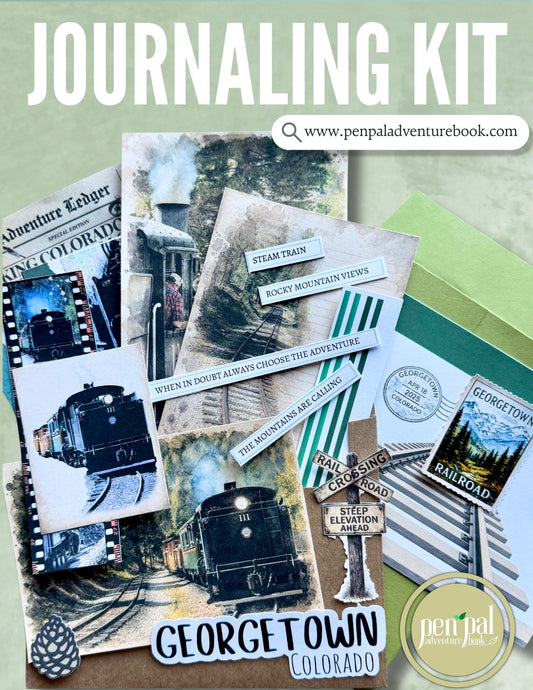 Georgetown Colorado Junk Journal Kit | Vintage Travel Journal Steam Train Ephemera Pack