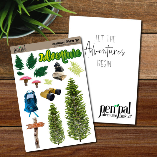 Pen Pal Adventure Book with Sticker Set - ADVENTURE HIKING STICKERS